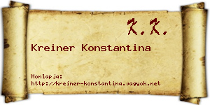 Kreiner Konstantina névjegykártya